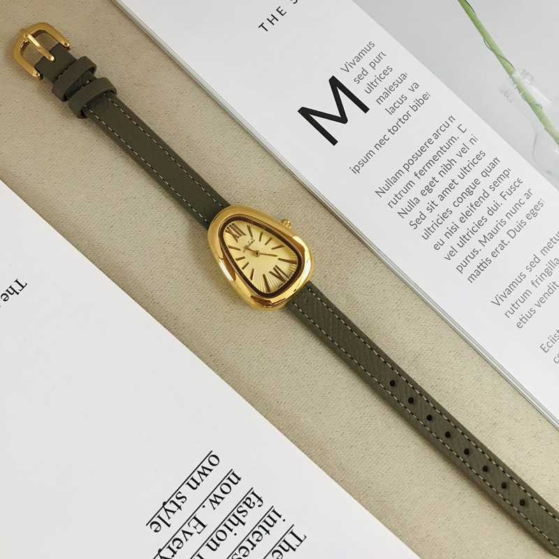 110g Weight Tempered Glass Mirror Material Genuine Leather Strap Material Watch Classification Pointer Display Type Buckle Buckle Style Oval Dial Shape Casual, Holiday Occasion Quartz Movement Solid Color Pattern All Seasons Season Women's Gender Vintage Style, Classic Style Style Vintage Style Classic Style Solid Color Buckle Quartz Watch Women's Watches 15