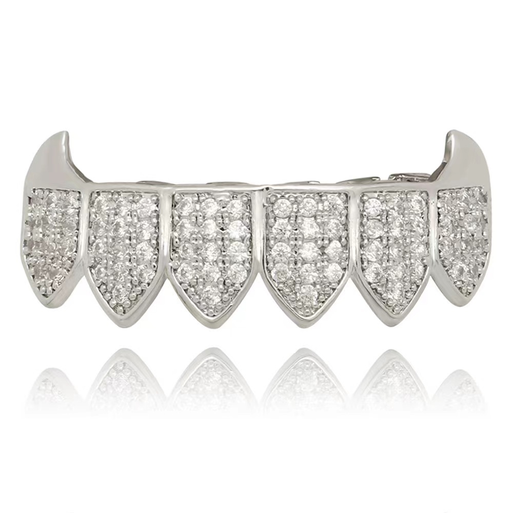 Hip hop micro incrustaciones de oro dientes de oro hiphop tirantes de joyería Vampiro teethgrill Halloween