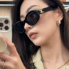 Fashionable trend sunglasses, brand retro glasses with letters, European style