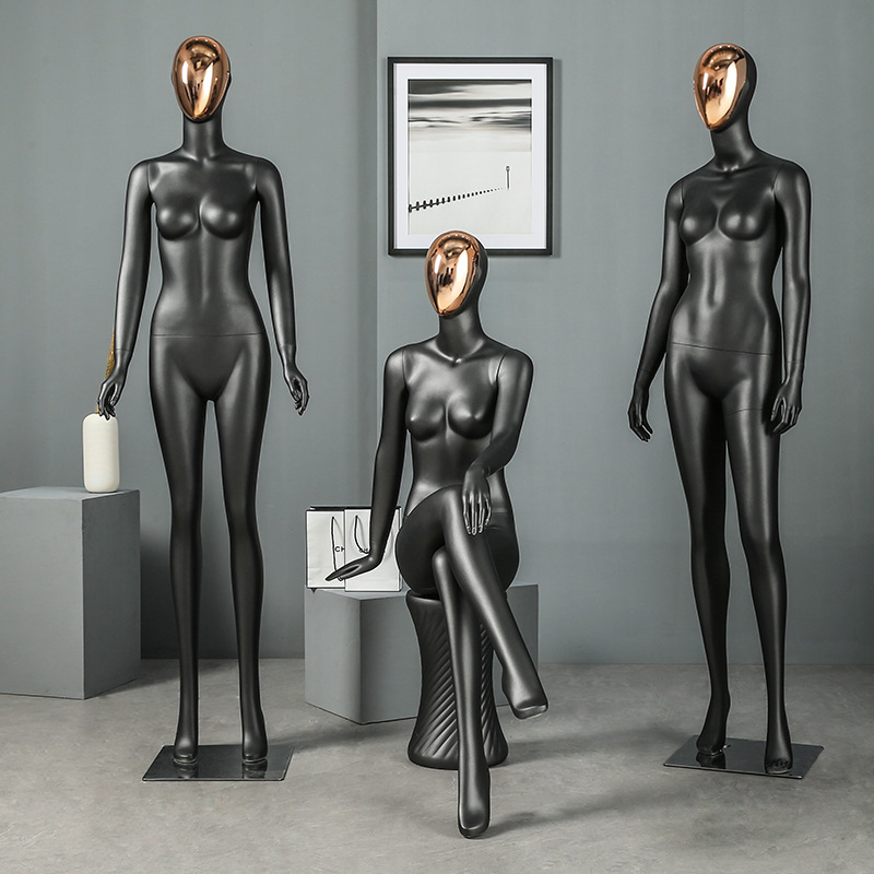 Maniquí Femenino de Cuerpo Completo de Fibra de Vidrio con Cabeza Galvanizada para Escaparate de Tienda de Ropa image 2