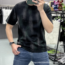 男装夏季新款渲染T恤个性水洗时尚潮流短袖男生短袖修身t恤上衣潮