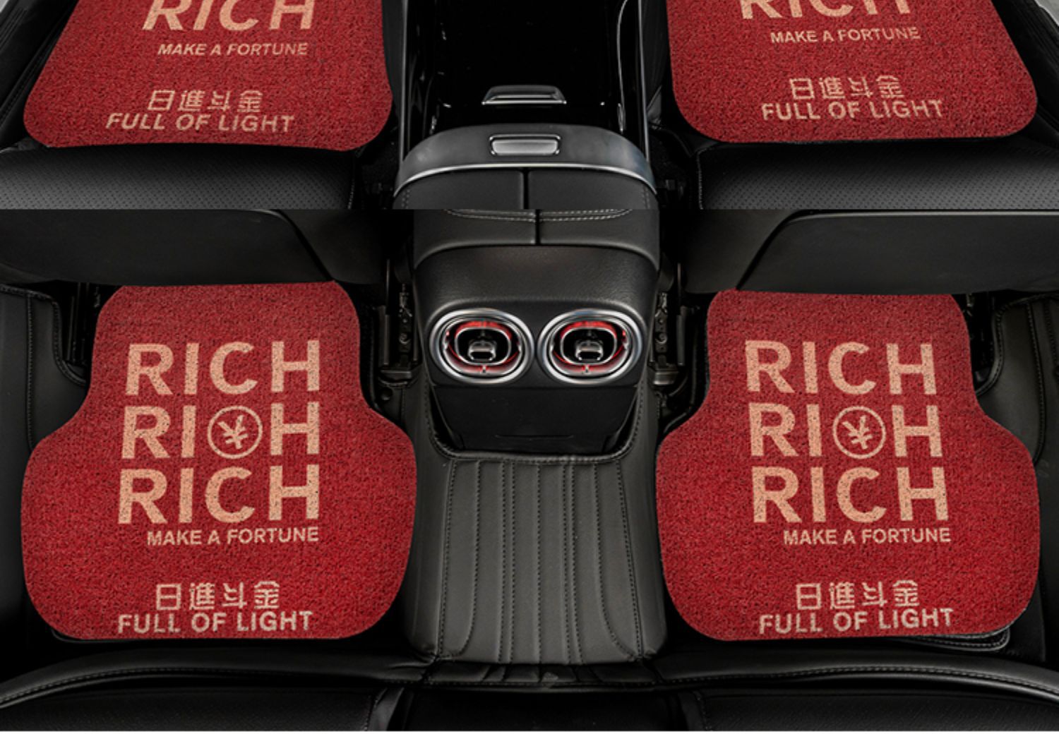 Car foot mat universal red wire ring carpet mat floor mat foot mat foot mat car car car anti-dirty mat female