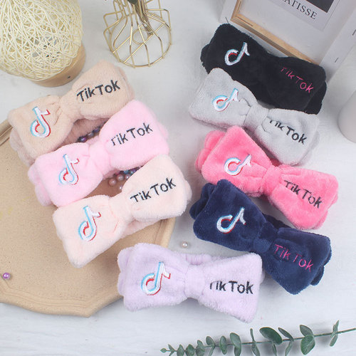 International Version Same Style Butterfly End Butterfly End Headband Face Washing Makeup Wide Edge Bun Headband Trendy Headband