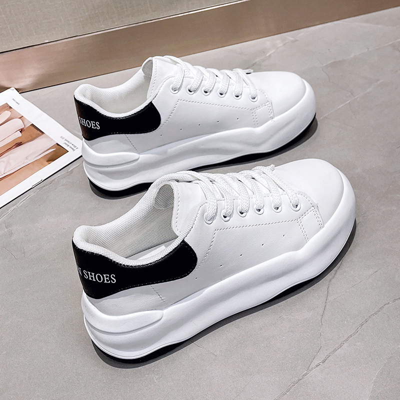 小白鞋女秋冬季2022年新款百搭超火休闲女鞋学生运动厚底增高板鞋|ru