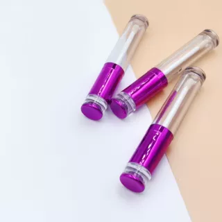 唇彩管喷镀紫色圆形唇彩瓶盖顶透明唇釉管多种工艺制定化妆品包材