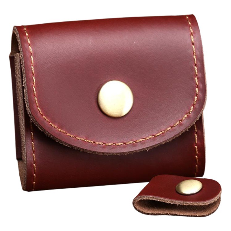 Bag 2026 Summer Portable Headphone Bag Data Cable Headphone Storage Bag Crazy Horse Leather Vintage Bag Genuine Leather Small Bag