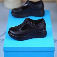 复古小皮鞋新款丁字软皮2025年秋季软底圆头厚底单鞋妈妈休闲女鞋