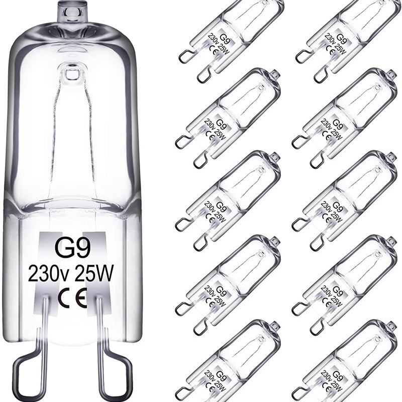 G9卤素灯珠220V25W40W烤箱灯泡台灯壁灯水晶插脚灯泡卤钨灯珠
