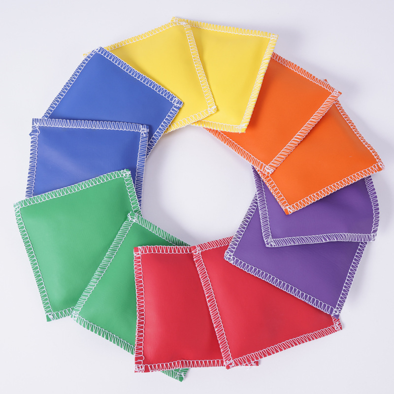 bolsa de arena cuadrada de corteza educación temprana para niños bolsa de arena plana jardín de infantes entrenamiento sensorial lanzar bolsa de frijoles de piel de niños pequeños