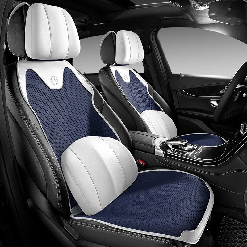 2023年新款蓝牧纳帕皮翻毛皮马鞍垫汽车坐垫