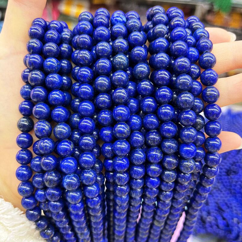 Natural stone lapis lazulio round beads loose beads semi-finished jewelry accessories diy bracelet pendant necklace semi-finished wholesale Natural stone lapis lazulio round beads loose beads semi-finished jewelry accessories diy bracelet pendant necklace semi-finished wholesale