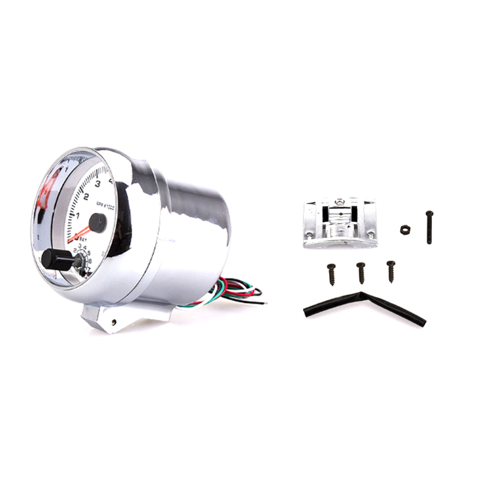 Car Modification Tachometer 3.75inch Colorful Backlit Tachometer 12V Universal Car Tachometer 12V Colorful Tachometer