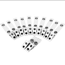 胸卡夹工作证件套卡扣金属徽章夹带pvc工胸牌夹双孔夹金属厂牌夹