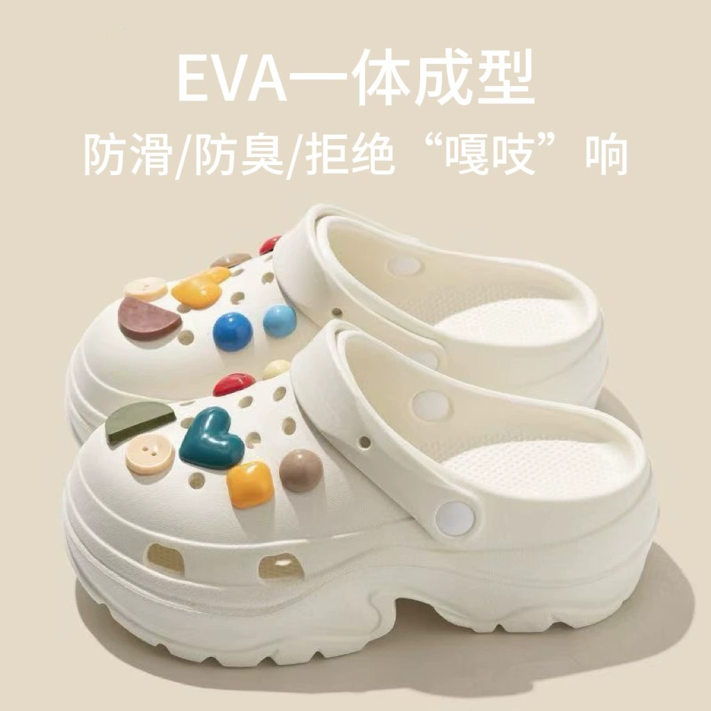 2025 новых толстоподошвенных сабо, новая верхняя одежда, мультяшные нескользящие женские пляжные сандалии и тапочки