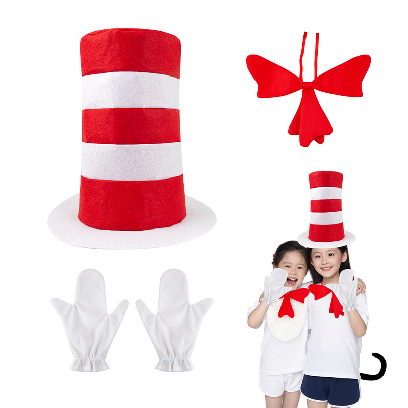 new halloween cos props dress up suit non-woven hat gloves cat tail fancy dress accessories