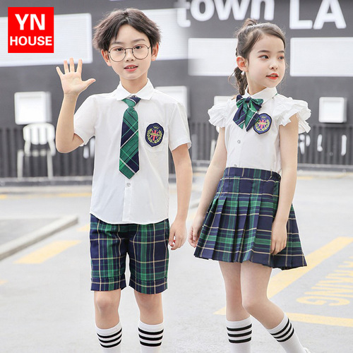 Children's New Kindergarten School Uniforms Graduation Photos June 1st Chorus Performance Clothes Primary School Student Class Uniforms Suspender Skirt Suit Summer