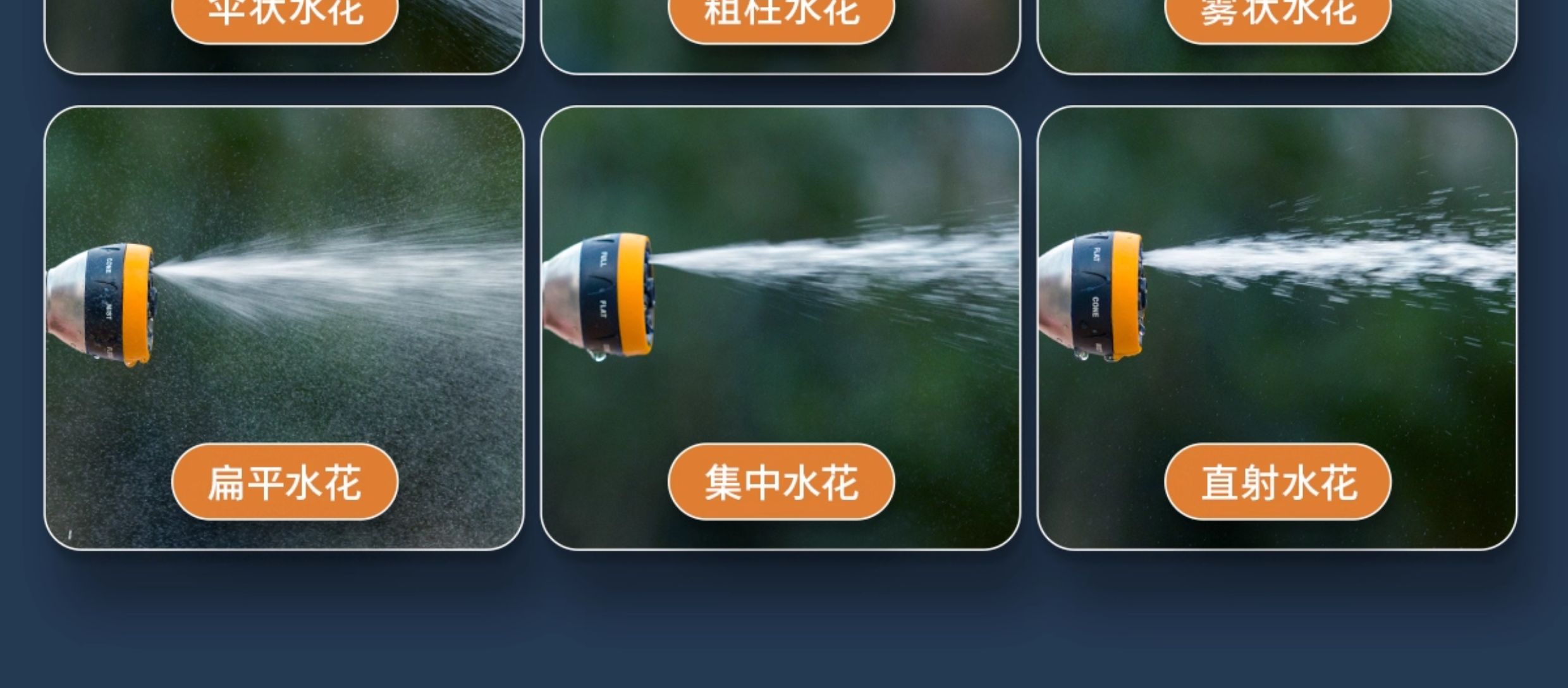 Metal high-pressure watering gun for washing cars and rinsing floors, hose for connecting to tap water, storage rack for home use
