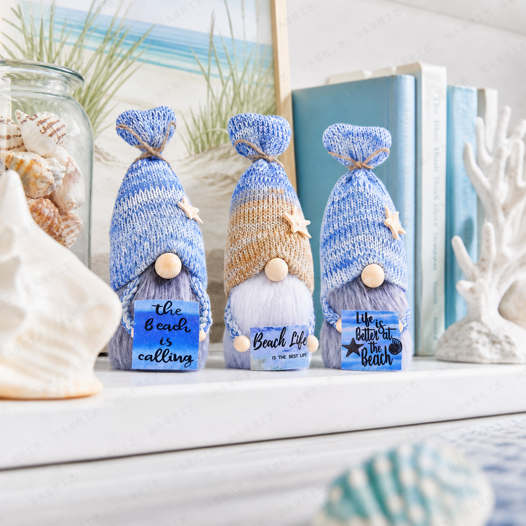 Ocean Festival lindo muñeca sin rostro muñeca de punto muñeca estrella de mar Rudolf Goblin muñeca Decoración