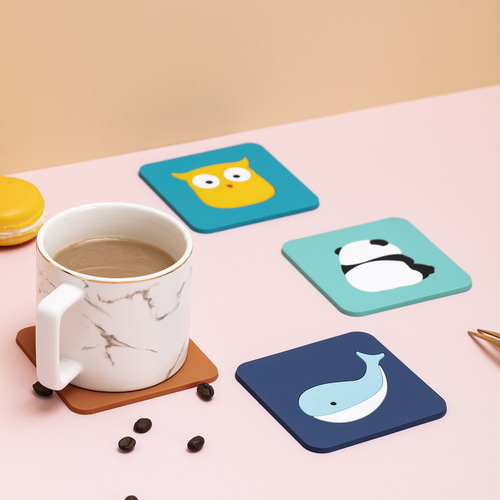 Original cartoon anti-slip cup mat soft rubber cup mat dining mat bowl mat high-temperature resistant heat insulation silicone mat factory wholesale