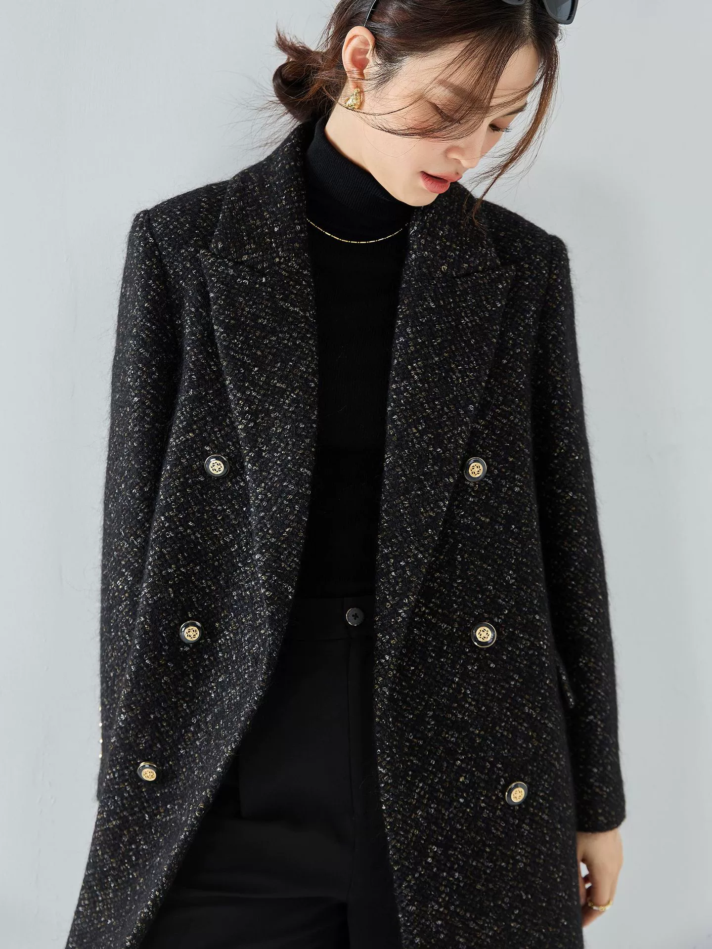 Зимняя шерстяная куртка, пальто, стиль Chanel