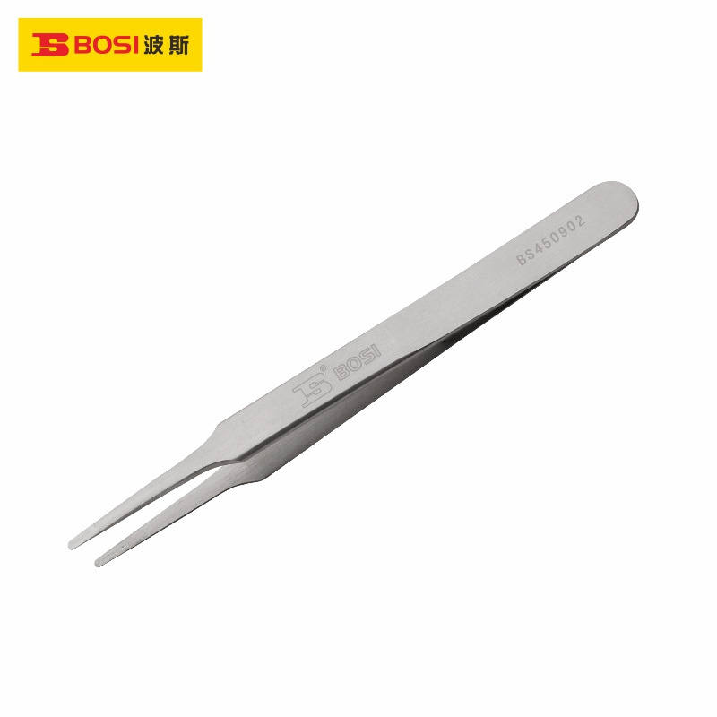 波斯工具 不锈钢宽头镊子120mm BS450902