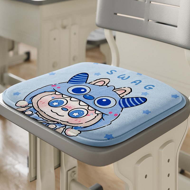 Cojín de dibujos animados para estudiantes de primaria, cojín de asiento especial para dormitorios, cojín de asiento para niños anti-dolor de trasero, cojín de taburetes