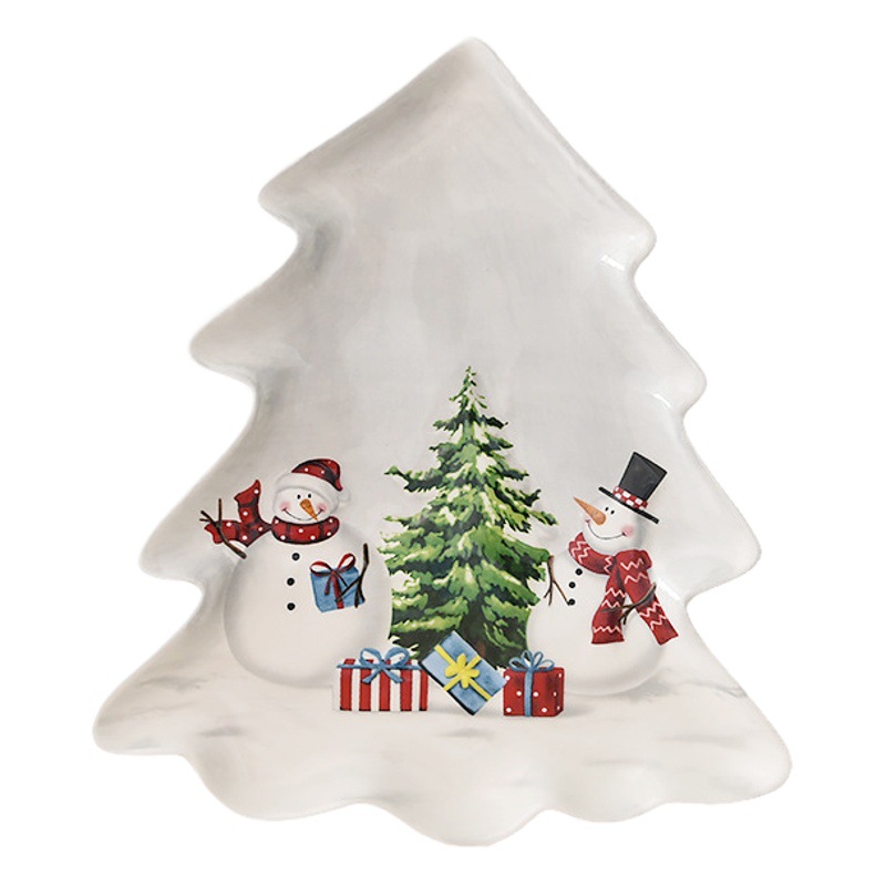 Nórdico país Navidad muñeco de nieve árbol de Navidad plato árbol creativo plato postre plato bandeja vajilla