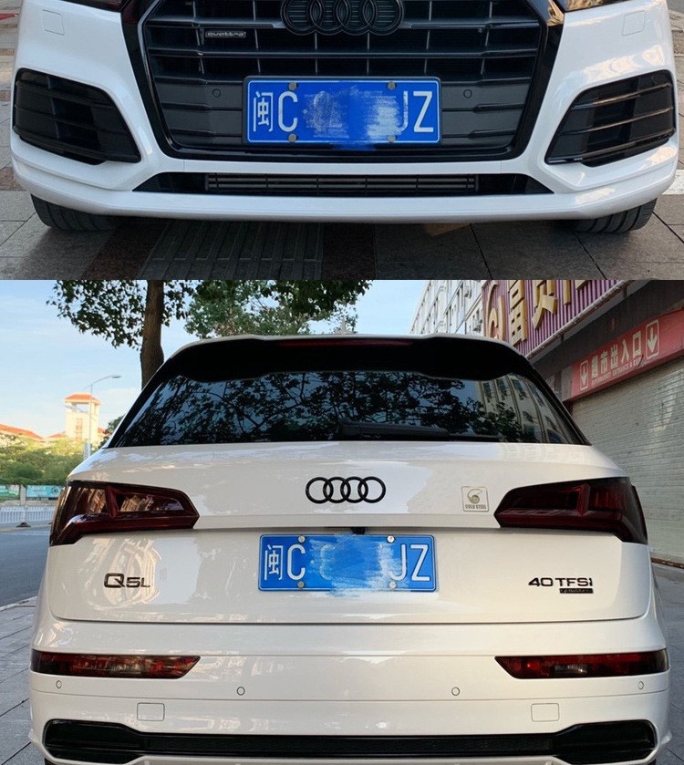 Suitable for Faw Audi Four-Ring A3A5A4La6Lq5Q7 Center Grille Emblem, Rear Emblem, Front and Rear Emblems, Black Modified Car Emblem
