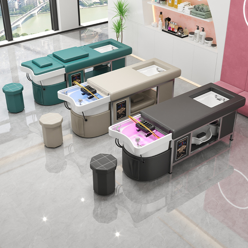 Cama de lavado de cabello con circulación de agua fumigada integral salón de belleza salón de peluquería especial red famosa cama de tratamiento de cabello tailandés