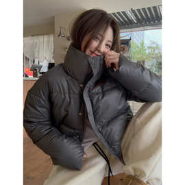 实拍 肯豆风甜酷小个子立领短款棉服外套冬季韩版保暖面包服棉衣