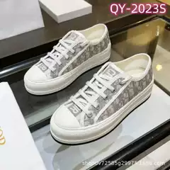 2023 New Embroidered Canvas Women's Shoes with Thick Bottom and Versatile Height Increase, Small White Shoes with Round Head, Casual Sports Board Shoes for Foreign Trade