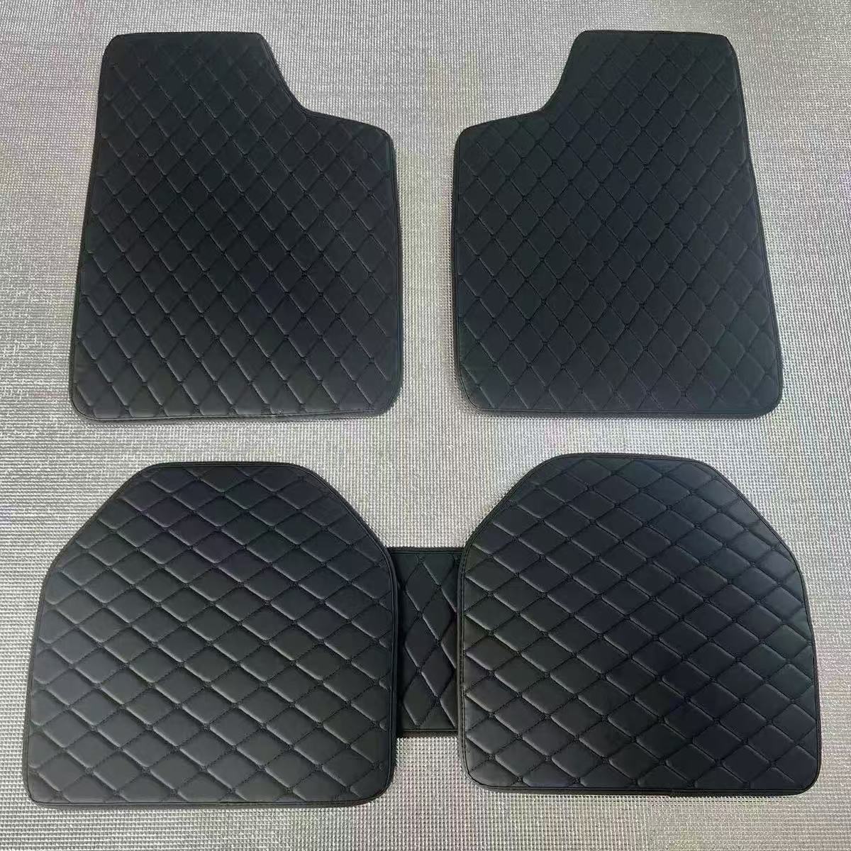 Cross-border universal leather quilted car floor mats, foot pads, direct sales from manufacturer, for Temu, Amazon, and foreign right-hand drive vehicles