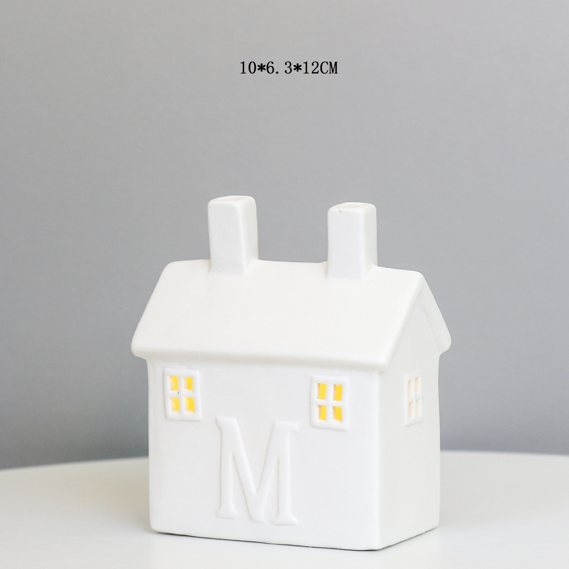 Artesanía creativa americana de cerámica LED pequeña casa luz la noche del faro decoración escritorio regalo Navidad