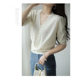 Umi 2024 Ice Silk Half Sleeve Knitted Sweater Women's Summer New Royal Sister Style Design Sense Niche Slim Thin Top