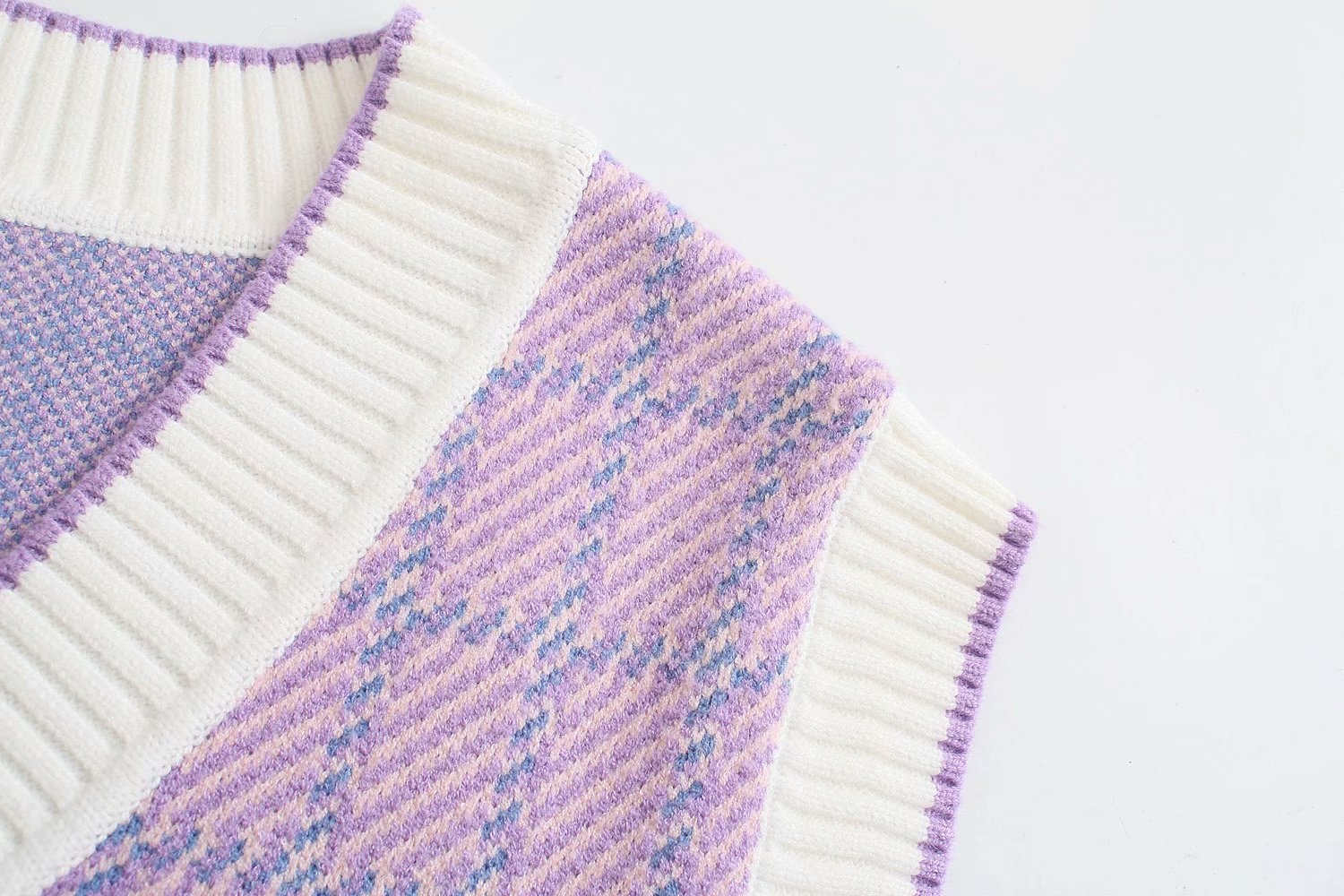 spring V-neck loose woolen knitted vest NSAM40170