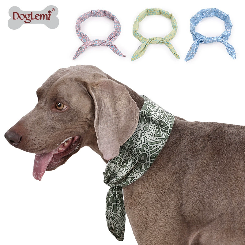 Шарф для домашних животных для летних прогулок, чтобы охладить собак, съемный и моющийся шарф с ледяными кристаллами для кошек и собак, аксессуары для шарфов для домашних животных