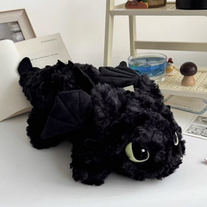 Toothless Doll Black Little Flying Dragon Plush Toy Boys and Girls Sleeping Pillow Dinosaur Rag Doll Super Soft