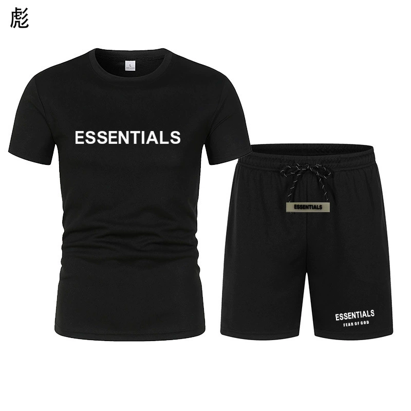 Трансграничная новая ESSENTIALS с двойной нитью FEAR OF GOD летняя дышащая сетка с короткими рукавами + костюм с шортами