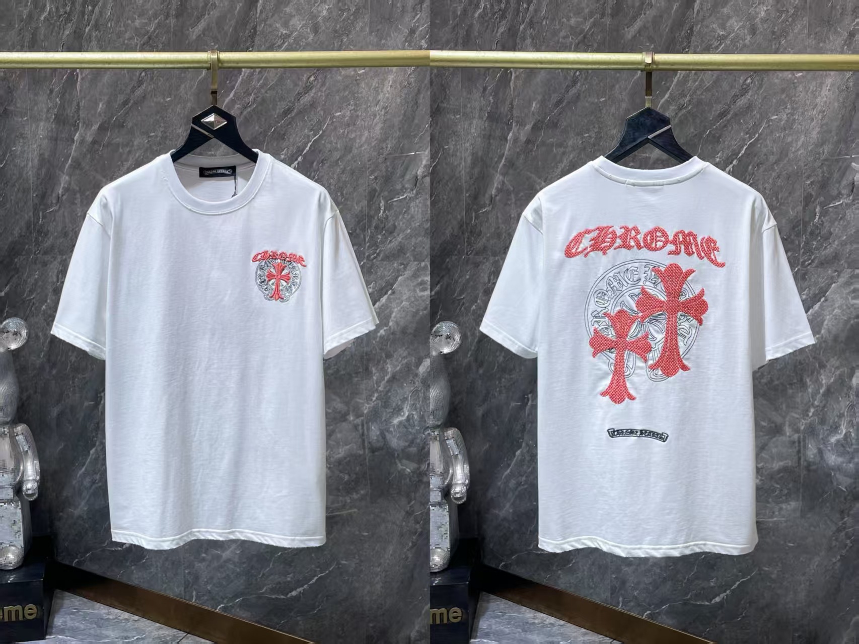 Chrome Heart 24 nuevo Crocodile de verano de moda europea y americana camiseta de manga corta para hombres y mujeres