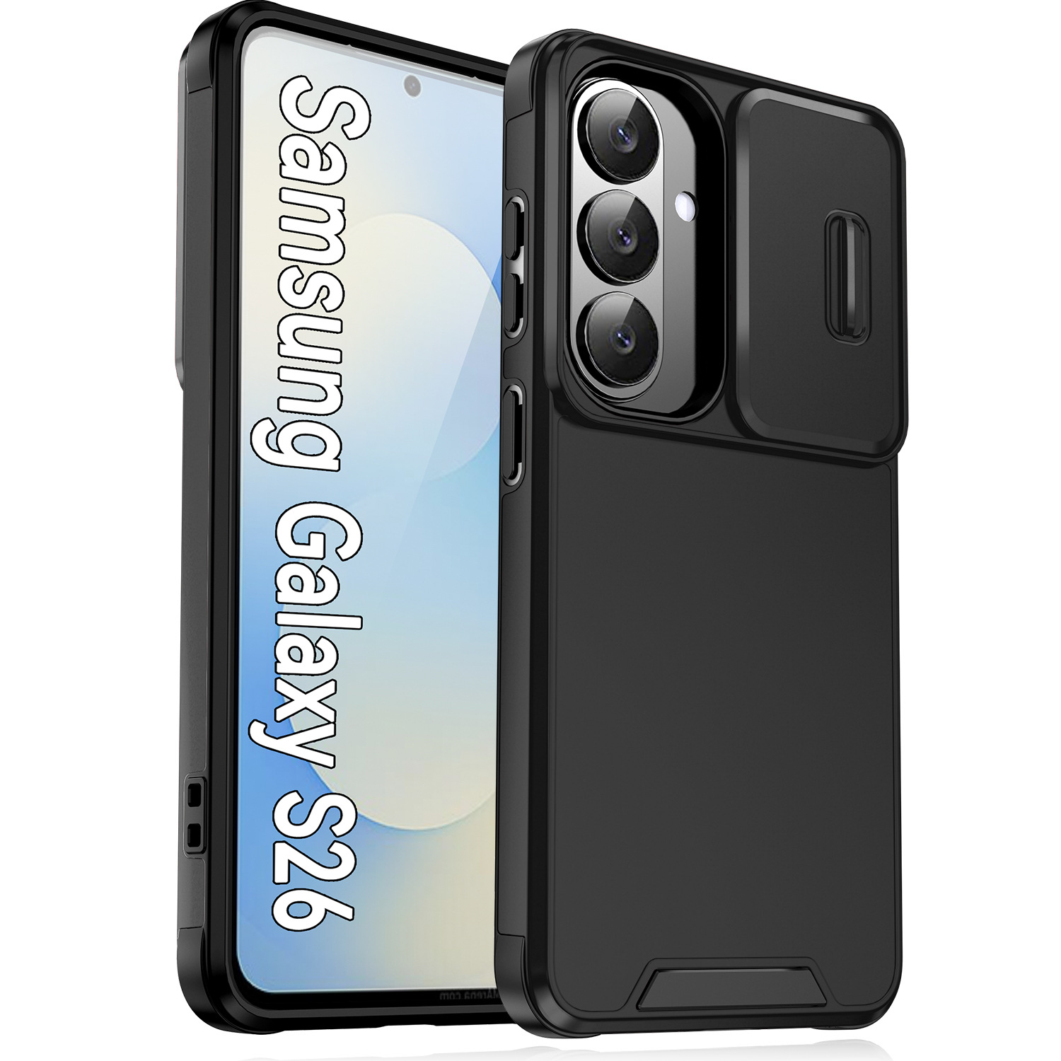 外贸新款适用三星S26领航者推窗手机壳无线充电A56磨砂防摔保护套