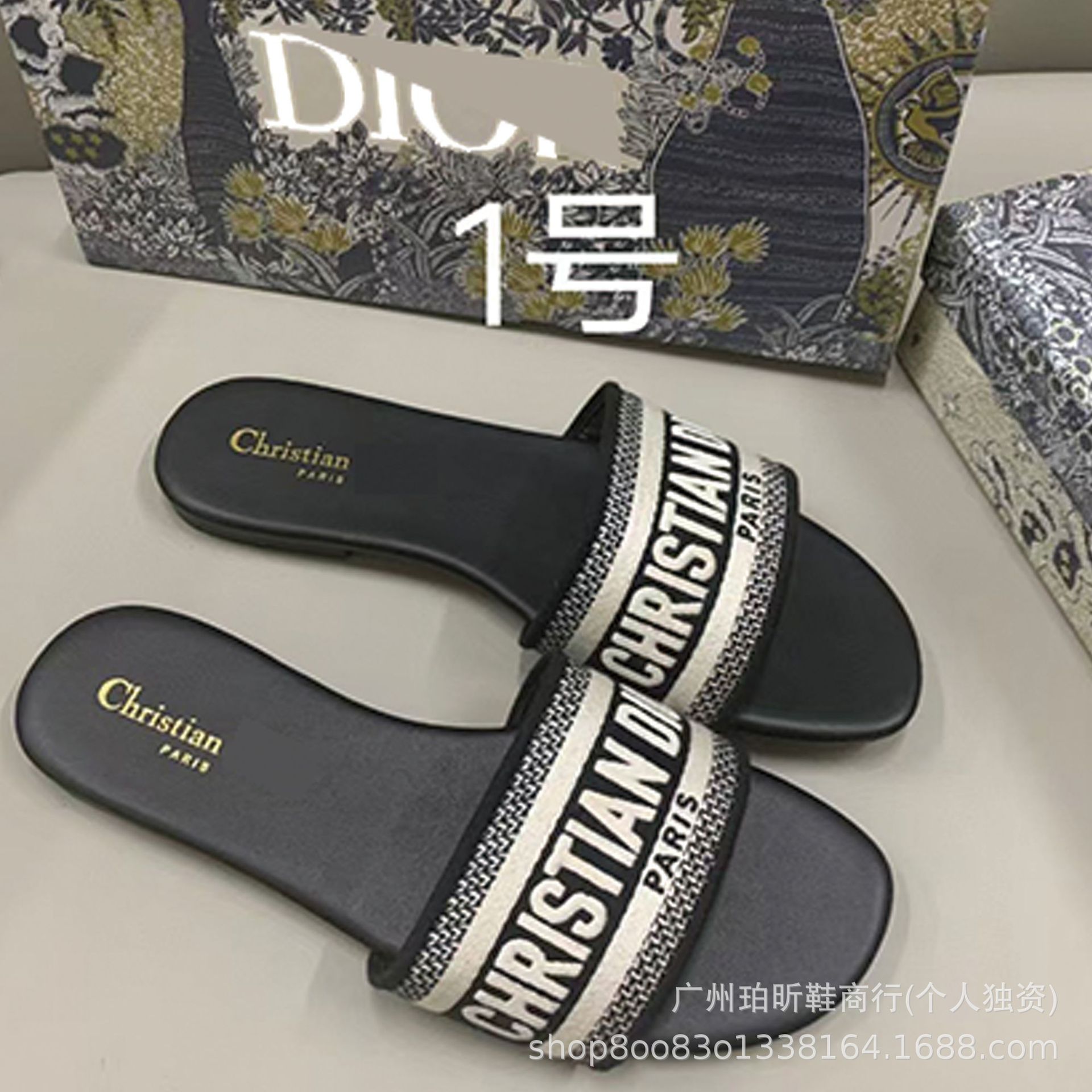 Zapatillas clásicas de alta versión D casa bordadas en una línea Zapatillas de piel de oveja para mujer