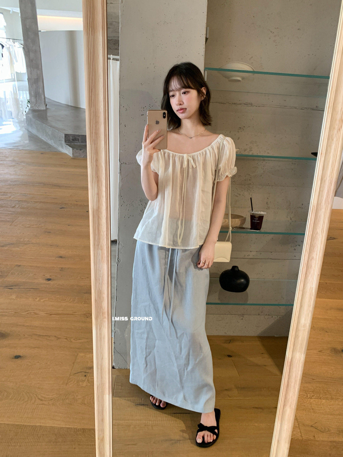 Chân váy linen dài Hàn Quốc cạp thun dây rút phong cách đơn giản — xanh đậm, Xanh da trờicolor, Xanh nước biển, màu tím chi tiết 13
