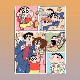 【厂家批发】数字油画diy蜡笔小新卡通动漫人物解压手工画填色油