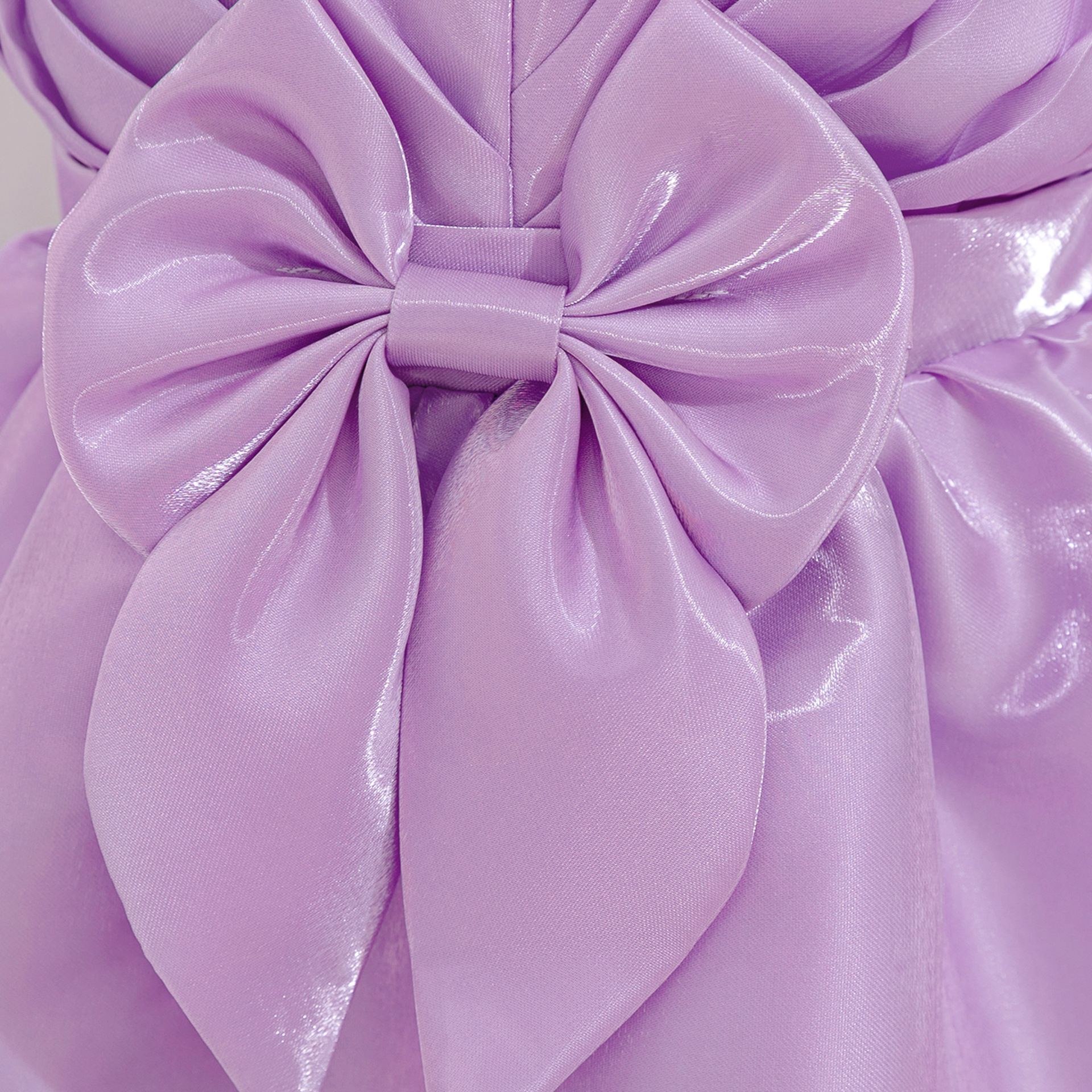 Nuevo comercio exterior ropa infantil de agua satin burbuja manga arco vestido de princesa púrpura vestido de noche para niños image 5