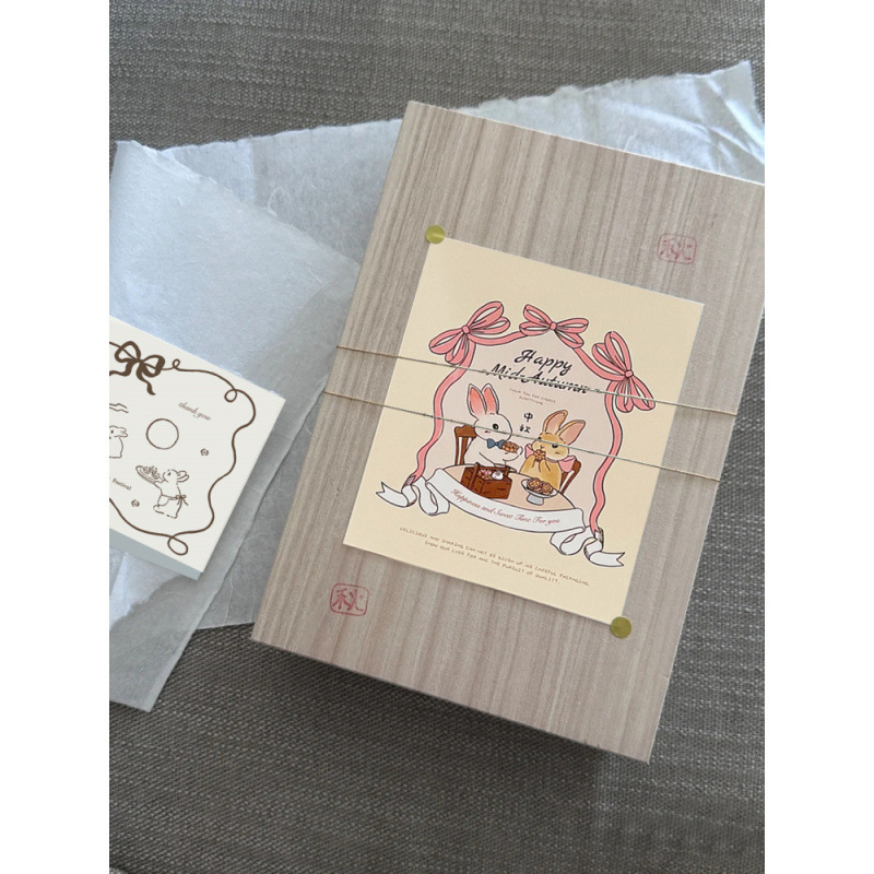 6粒广式冰皮鲜肉流心中秋蛋黄酥中式糕点酥点新款月饼包装盒木盒|undefined