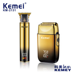 新しいKemeiバリカン彫刻KM-2131電動ヘッドシェーバーセットプロフェッショナルオイルヘッドバリカン