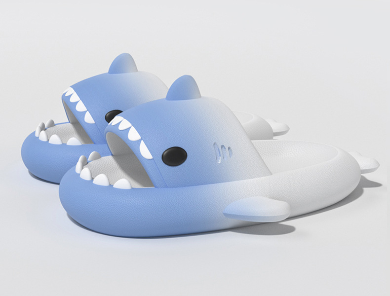 Sandales de requin dégradées transfrontalières pour hommes et femmes, pantoufles de maison EVA avec sensation de merde, semelle épaisse pour Couple, vêtements d'extérieur pour femmes_voghion.com