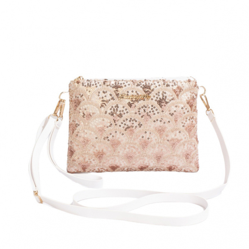Nicho de estilo nacional de verano 2025 nueva cadena de moda alta sensación de moda sequinilla portátil bolsas de tramo oblicuas