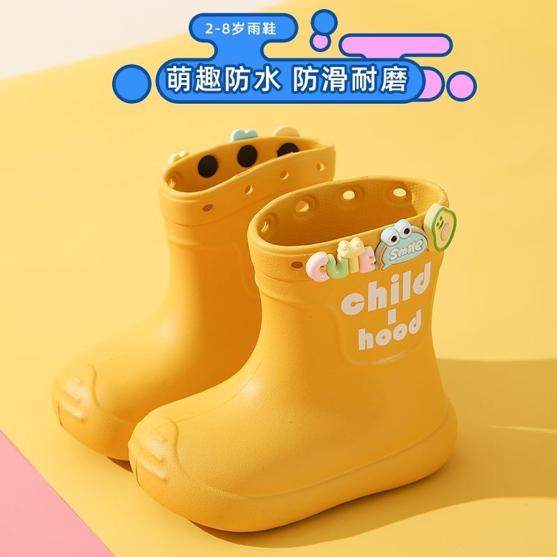 儿童雨鞋1-7岁男童女童幼儿园水鞋宝宝雨靴小孩轻便防水女孩防滑