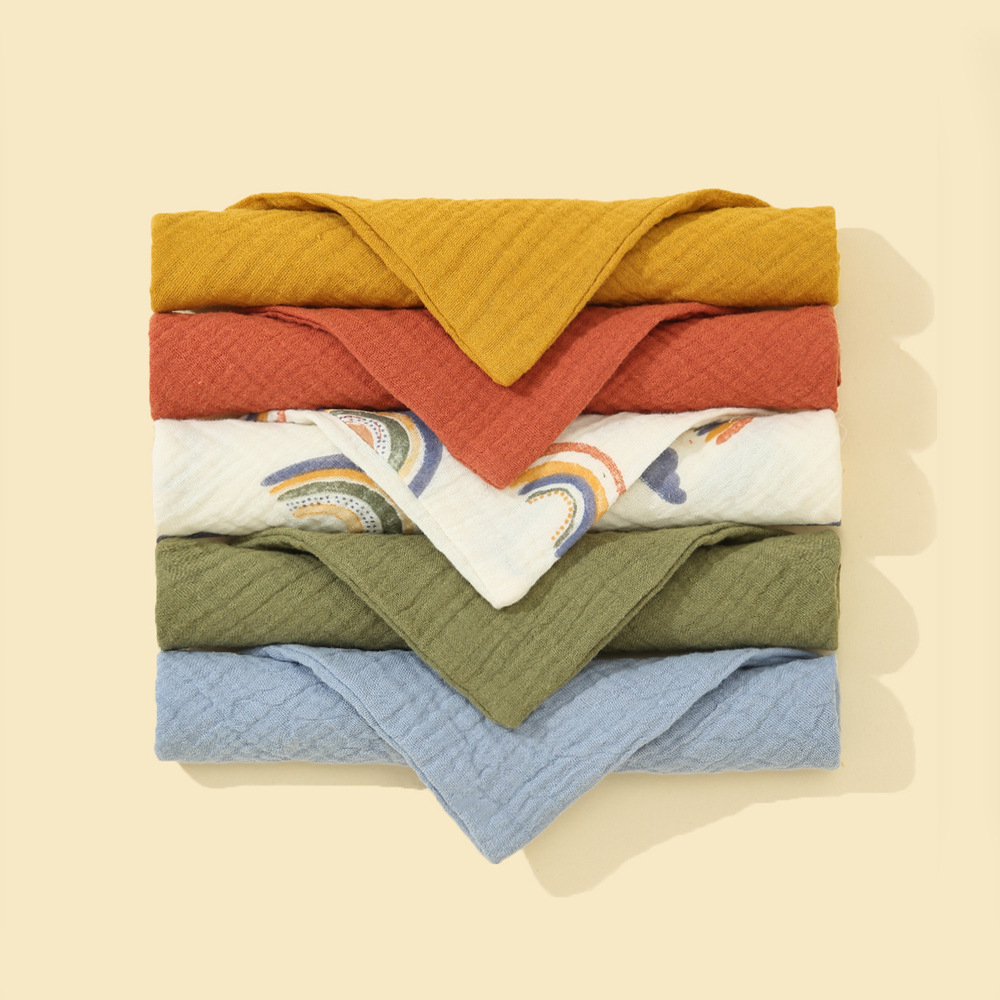 5-Piece Set baby cotton gauze saliva towel printing set baby bib gauze bib cross border Amazon